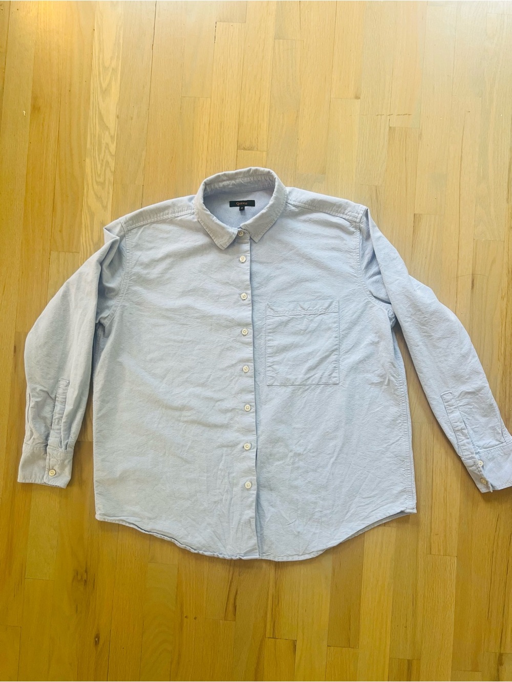 Quince Light Blue Casual Button-Down Shirt